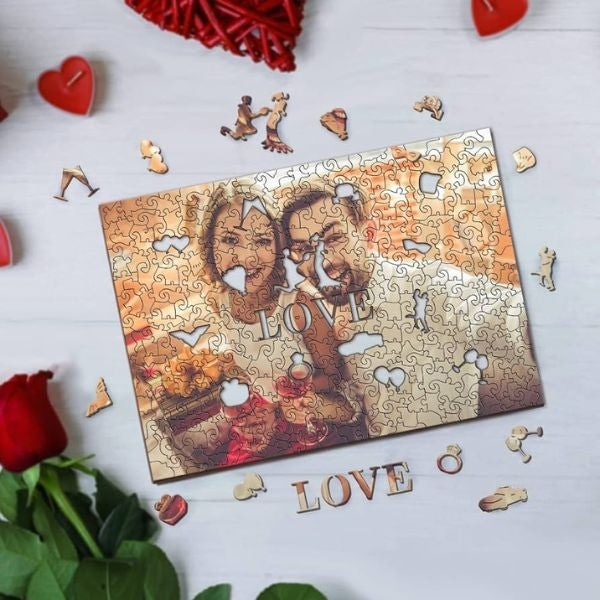 A personalized Custom Front Page Puzzle, a unique and sentimental choice among 1st Anniversary Gifts for Husband.