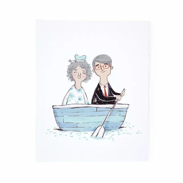 Custom Love Boat Portrait, a romantic engagement gift idea.