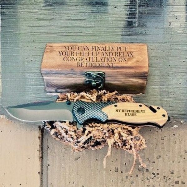 Custom Occasions Cutter, an elegant and useful military retirement gift choice.