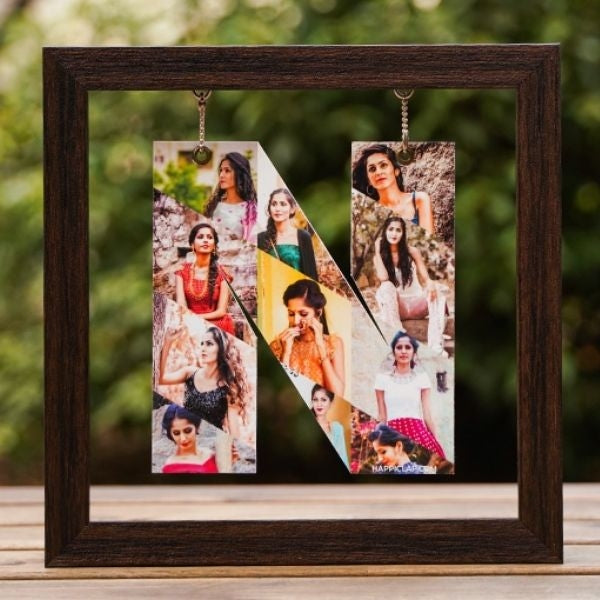 Celebrate your love with a custom photo frame featuring your initials, a unique DIY gift for your boyfriend.