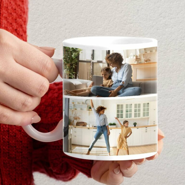 The Custom Photo Mug, a personalized coffee delight, a heartwarming wedding gift for mom to savor her special day's moments with each sip.