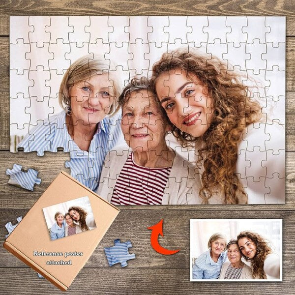 Custom photo puzzles, a fun and interactive photo gift for mom