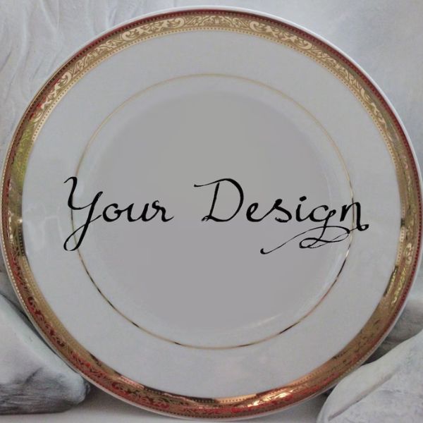 Custom Porcelain Plate or Cup and Saucer Set, an elegant 2 year anniversary gift for memorable dining.
