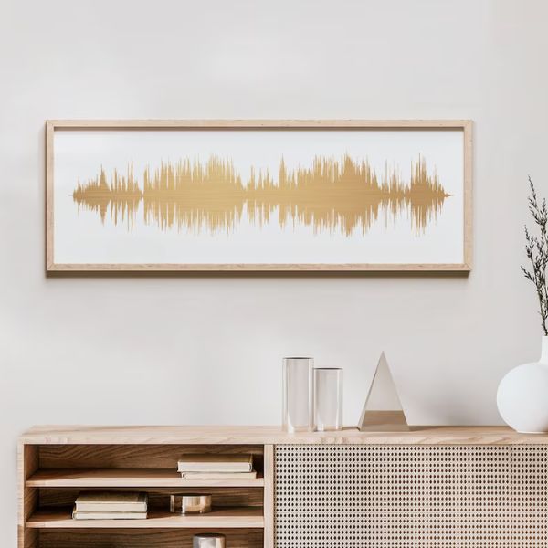 Capture the melody of a special moment with the Custom Song Soundwave Print, a personalized and visually striking representation of your favorite tune