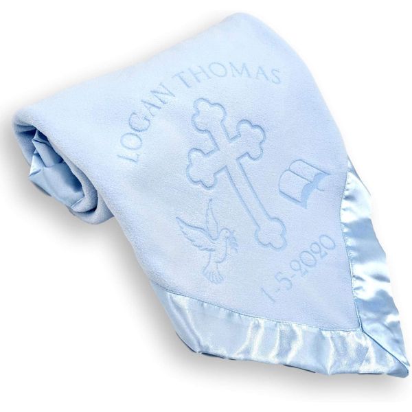 Personalized Keepsakes: A customized baptism blanket adorned with the baby's name and baptism date.