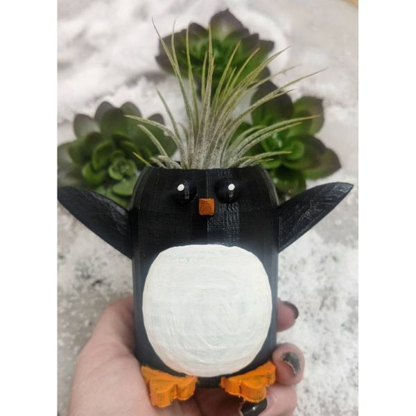 Cute Penguin Planter adds charm to your plant collection.