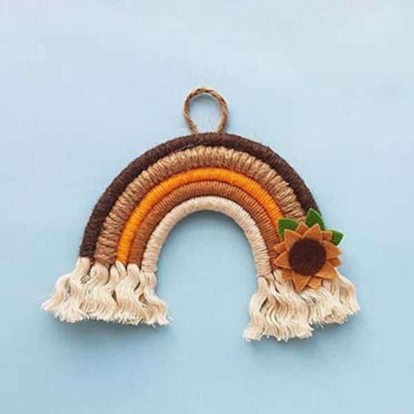 DIY Fall Macramé Rainbow, a charming and handcrafted thanksgiving teacher gift