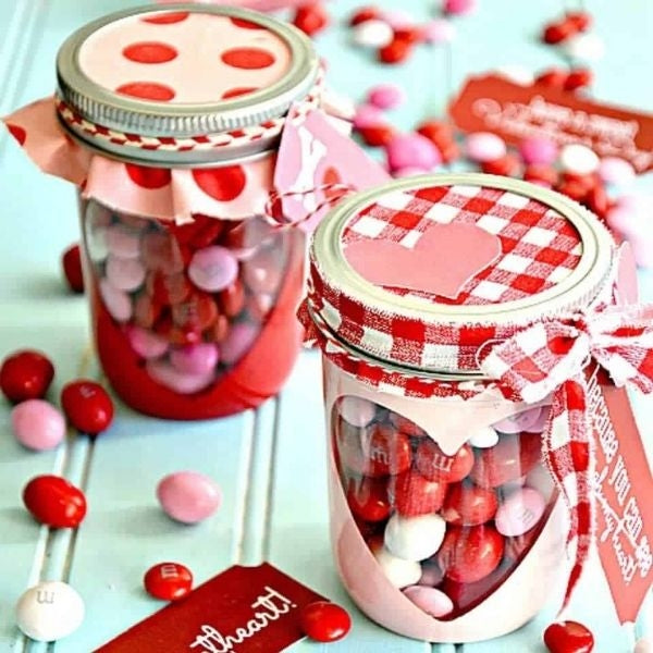 Craft a sweet surprise with our DIY Heart Candy Jar for your beloved.