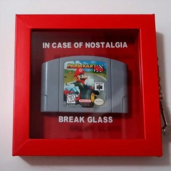 DIY Nostalgic Video Game Shadow Box - a sentimental gift idea for your boyfriend.