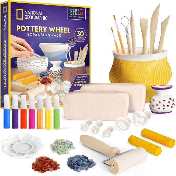 Unleash creativity with this DIY pottery kit basket, a unique Mother's Day gift idea.