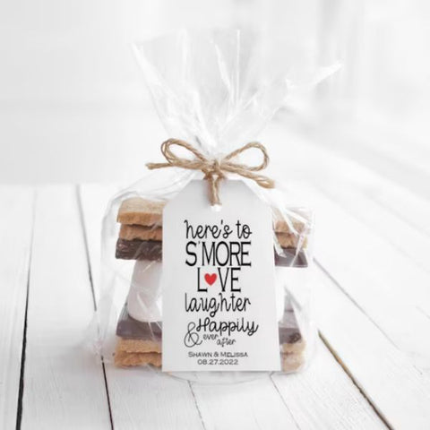 Creative and fun s'more kit for guests to enjoy post-wedding.