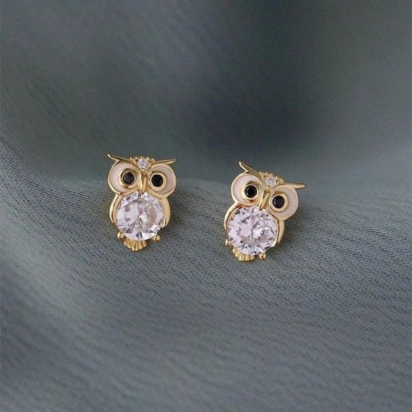 Dainty Owl Stud Earrings bring a subtle sparkle to the world of owl gifts