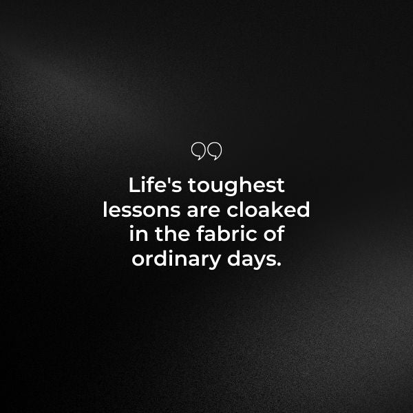 A profound life lesson quote on a dark background.