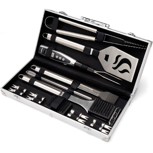 Deluxe Grill Set is a comprehensive and high-quality set, perfect for men who love to barbecue.