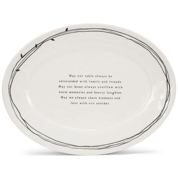 Demdaco Family Blessings Stoneware Platter, a heartfelt and beautifully crafted piece, perfect for couples to celebrate their anniversary.