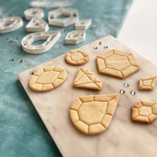 Diamond-Shaped Cookie Cutters, a fun and unique 30th anniversary gift for baking enthusiasts