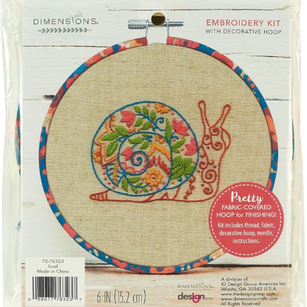 Dimensions Snail Kit as a charming summer gift for embroidery lovers.