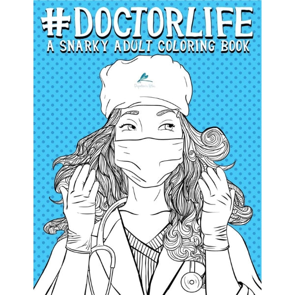 Fun and stress-relieving doctor-themed coloring book, a creative doctor retirement gift idea
