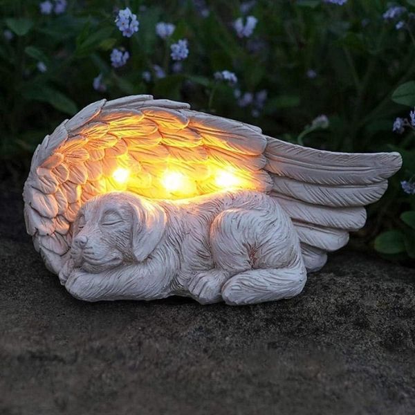 Dog Memorial Angel Garden Light, a solar-powered tribute for furry friends.
