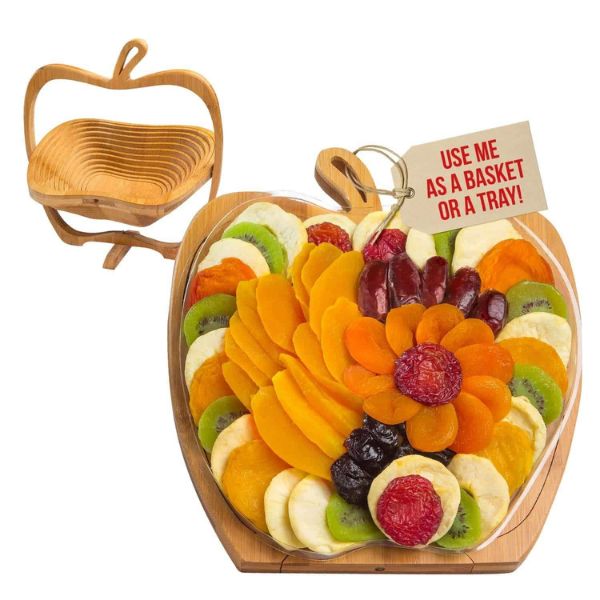 Elegant Dried Fruit Gift Tray, an ideal 4 year anniversary gift symbolizing abundance and health.