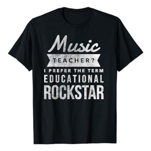 Showcase your sense of humor with the "Educational Rockstar" Funny Music Teacher T-Shirt, a playful garment for educators who rock the classroom.