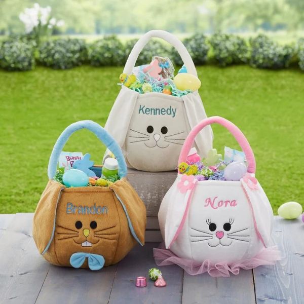 Embroidered Easter Bunny Basket is a personalized and charming gift for Easter.