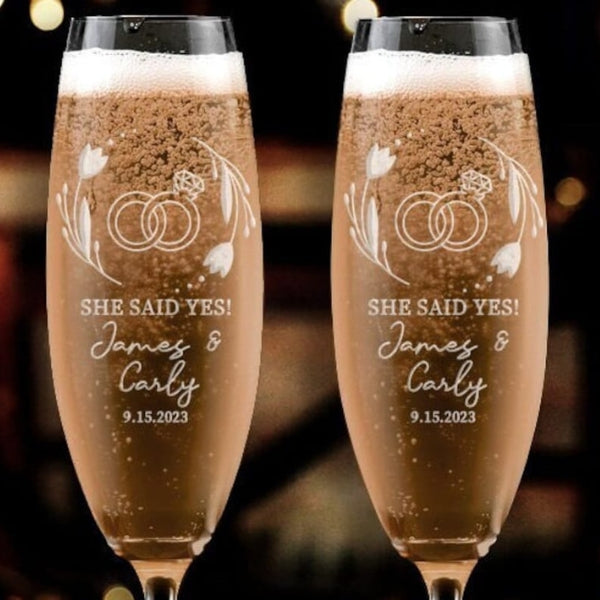 Engagement Toasting Flutes, a sparkling gift for the happy couple.