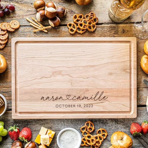 Engraved Bamboo Wedding Cutting Boards blend functionality with sentimentality, ideal for 50th anniversary gifts.