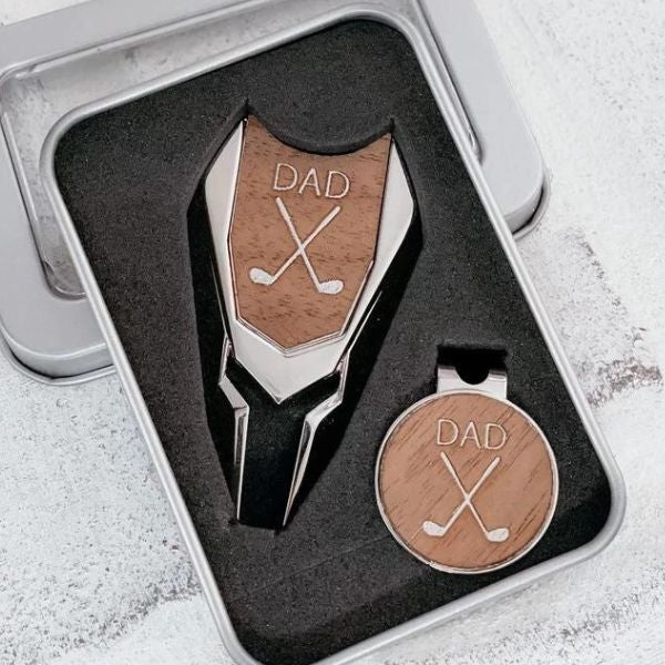 Engraved Divot Tool Set - perfect for the golf-loving dad celebrating his 50th.