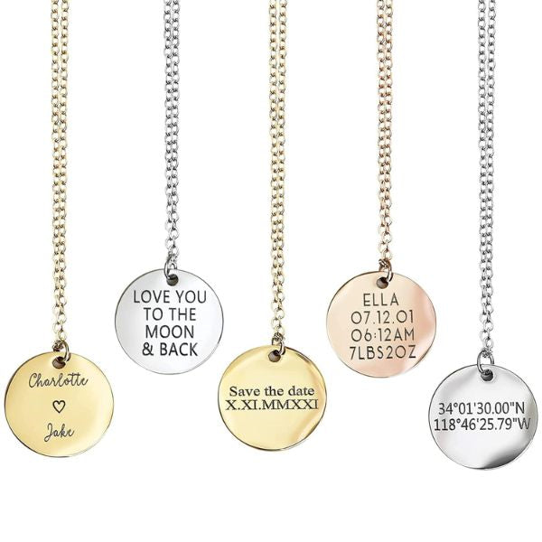 Exquisite engraved jewelry with a special message, a heartwarming gift from a son to his mom.