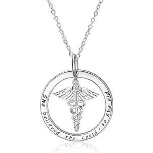 Engraved Jewelry with Nursing Symbol, sophisticated  nurse graduation gifts, embodying their profession with elegance.