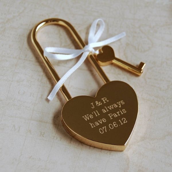 Seal your love with an Engraved Love Lock, a tangible and heartfelt expression of your commitment, making it an unforgettable Valentine's Day gift for her.