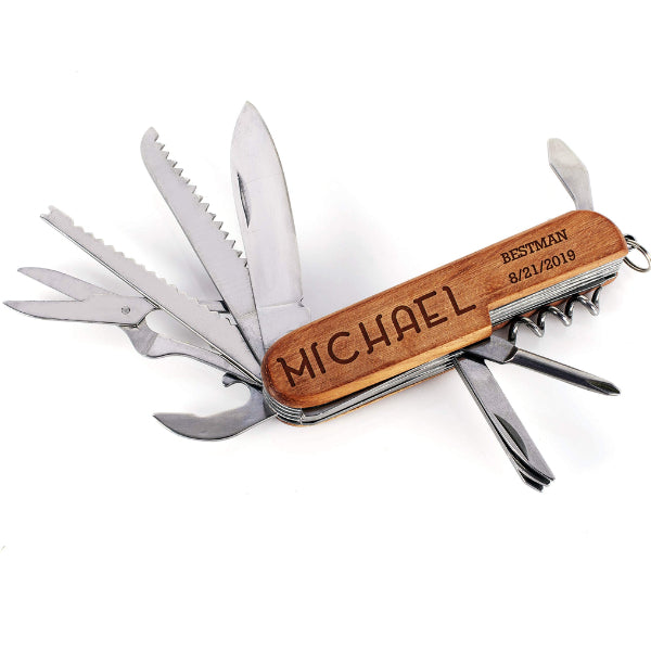Engraved Multi tool Pocket Knife christmas gift for step dad