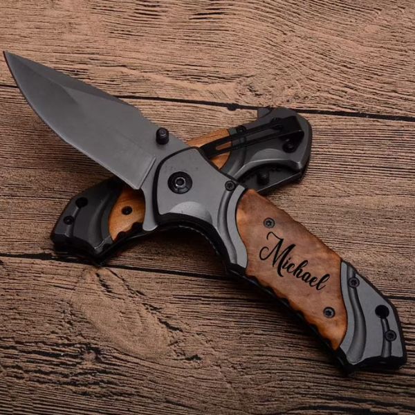 Engraved pocket knife, a personalized and functional gift for guy friends.