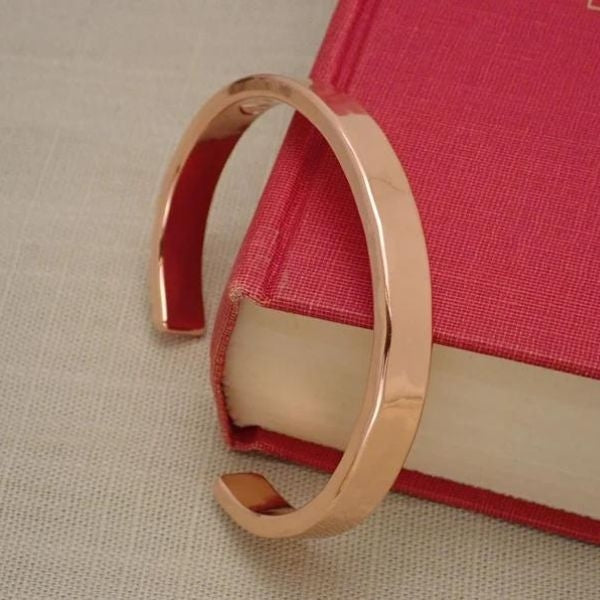 Timeless Engraved Solid Copper Bracelet - a sleek accessory for dad's 50th.