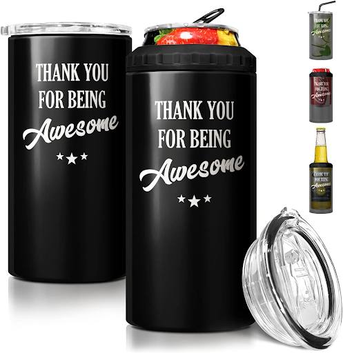 An engraved tumbler with a heartfelt thank you message, a thoughtful gift for showing your appreciation.