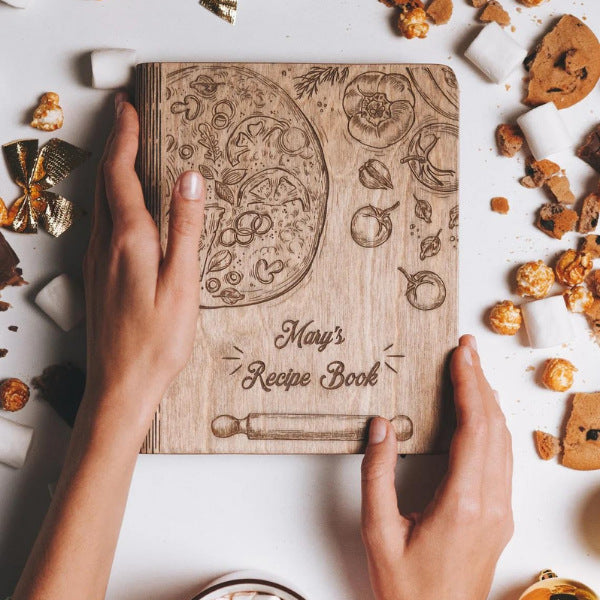 EnjoyTheWood Mom’s Recipe Book, a beautifully crafted and sentimental gift for older mom, designed to cherish family recipes and memories.