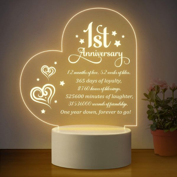 Falling In Love With You for 1 Year Lamp, a unique and illuminating anniversary gift for your girlfriend