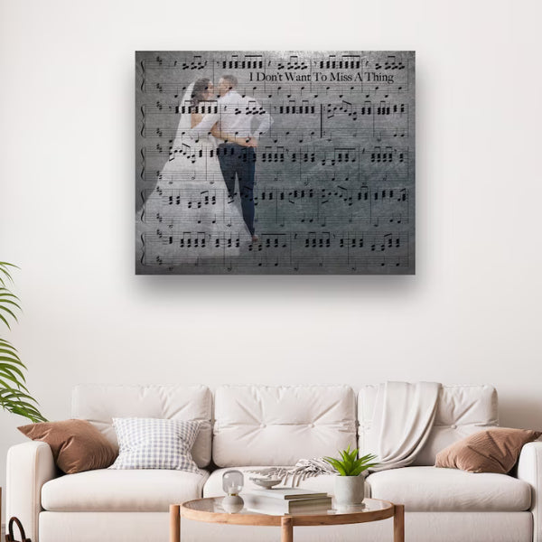 Favorite Song Portrait, personalized artwork for music-loving parents' anniversary.