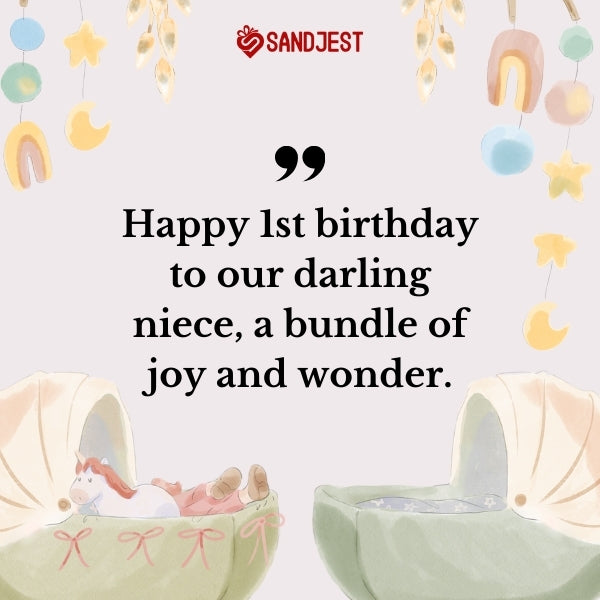 Make your niece's first celebration magical with touching 1st birthday wishes.
