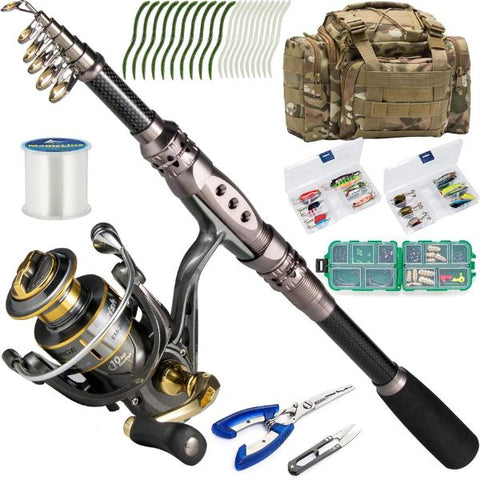 Fishing Rod and Reel Full Kit, a comprehensive set for father's day fishing gifts.