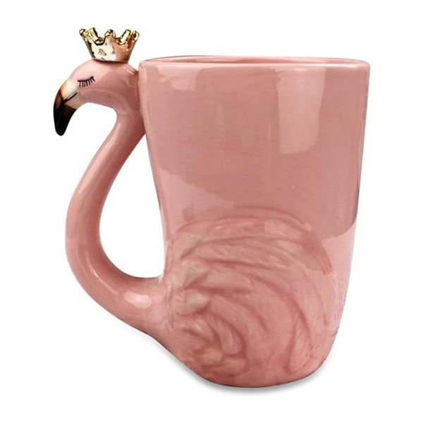 Enjoy your morning coffee with a Flamingo Shaped Mug.