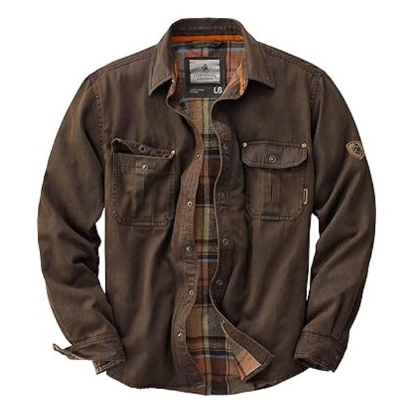 Flannel-lined Waxed Trucker Jacket, a stylish and durable Father's Day gift from son.