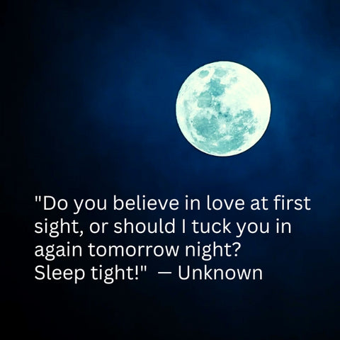 Full moon in night sky with flirty good night messages funny version.