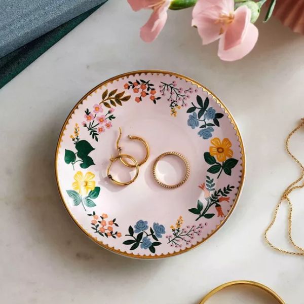 The charming Floral Ring Dish for your girlfriend's mom to keep her jewelry safe and organized
