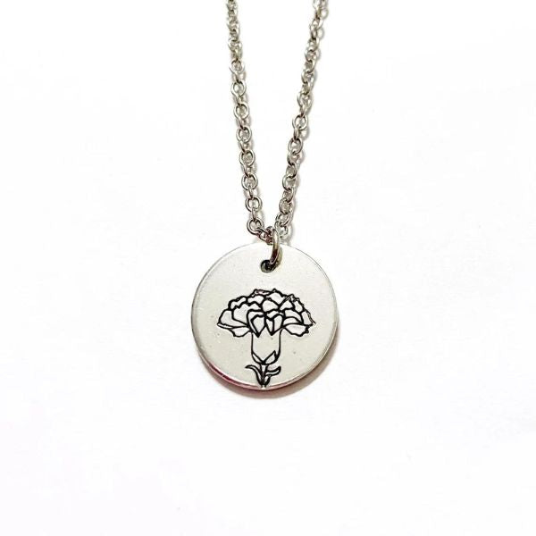 Flower Necklace Carnation, a delicate and beautiful 1 year anniversary gift.