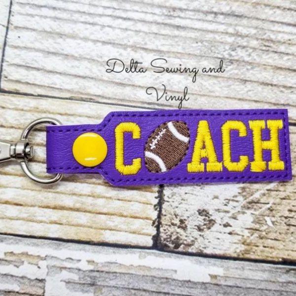 Keychain designed for a football coach, a personal and useful gift