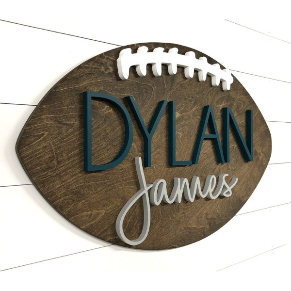 Customizable Football Name Sign, a hit for football gifts for boys.