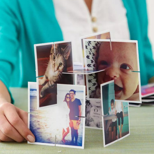 Freestanding photo collage capturing memorable family moments, ideal gift for mom