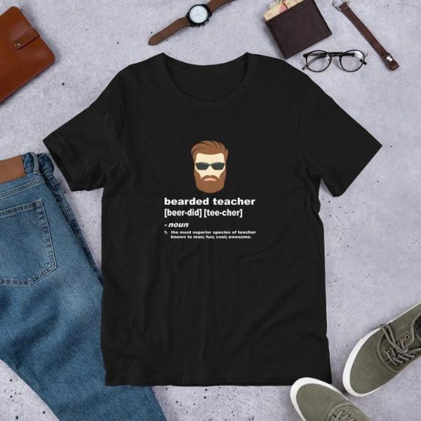 Unleash humor with the Fun Bearded Teacher Shirt, an amusing male teacher gift that adds a playful twist to their wardrobe.